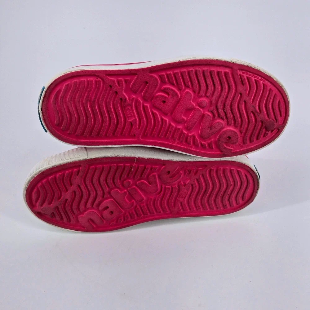 Native Shoes Kids Jefferson Hollywood Pink White Water Friendly Sneakers C12 EUC